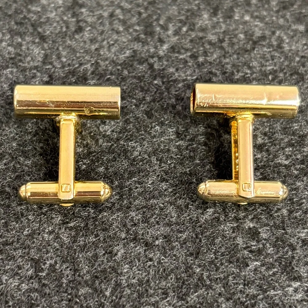 Hickok NIB Gold/Brass-Tone T-Connector Pipe Shaped Cuff Links
